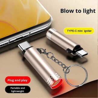 Outdoor Electric Lighter, mini flashlight with high brightness powered by Type-C connectors, bright LED flashlights perfect for travel, electronic component. By EXOTIX