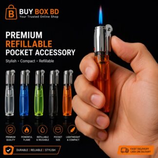 Premium Transparent Refillable Gas Lighter โ Random Color โ Compact Pocket Size ( BUY BOX BD )