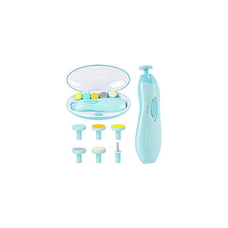 Plan A Baby Nail Clippers with Light, Electric Nail Clipper, Safe Nail File for Newborn to Toddler, Baby Nail Care, Polishing, Trimming (Blue)