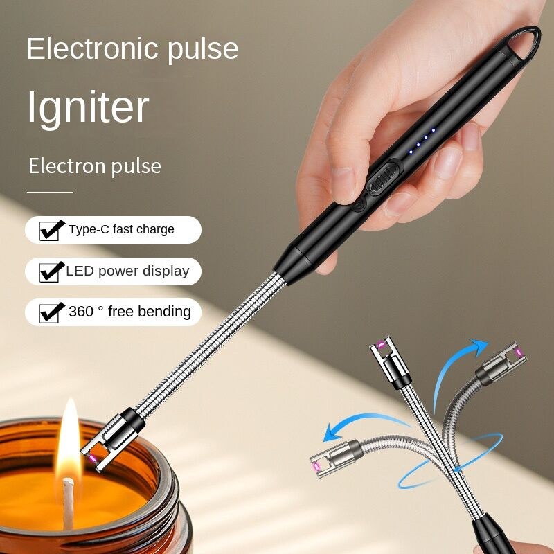 β¨π₯ 360Β° USB Rechargeable Electric Plasma Kitchen Lighter (265mm) π¨ Windproof Flameless Arc Ignition | π Long Flexible Neck | π Type-C Charging π³ Gas Stove | π― Candle | π BBQ | πͺ Di