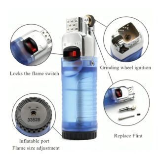 Aomai Windproof Jet Flame Gas Lighter - Refillable & Adjustable Torch Lighter for Outdoor & Kitchen Use( BUY