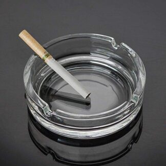 1 pcs Ashtray Glass Round Cigar Cigarette Table top Ash Tray Indoor Outdoor Home Decor