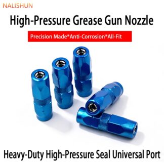 Heavy Duty Grease  Nozzle For High Pressure Injector Pointed Tip With Built-In Filter Flat Tip With Self-Locking Claw No Leak