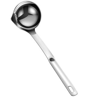 fluid Seperator Spoon, Stainless Steel fluid Filter Spoon Soup with Long Handle fluid Soup Cooking Strainer Filter Soup Ladle