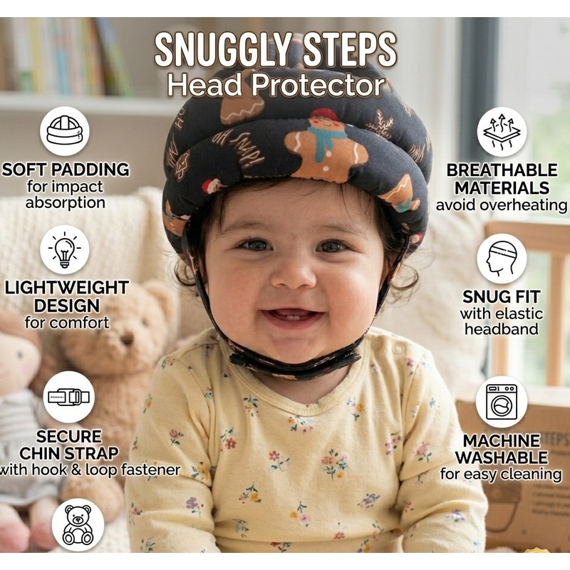 Premium Baby Head Protector Helmet - Soft Cotton Safety Guard for Infants & Toddlers