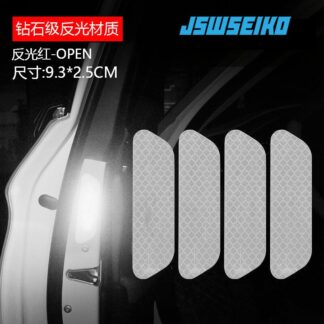 4Pcs Set Car Door Stickers Universal Safety Warning Mark OPEN High Reflective Tape Motorcycle Bike Helmet Sticker