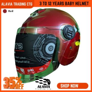 STM Baby Bike Helmet for Kids (3–12 Years) – Boys & Girls Safety Cycling Helmet – Red