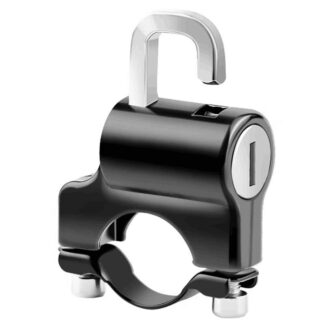 Universal Motorcycle Helmet Lock Anti-Theft Helmet Safety Lock with 2 Keys Metal Suitable Handlebar Diameter 20mm-26mm Black Padlock for Bicycle Motorbike Scooters