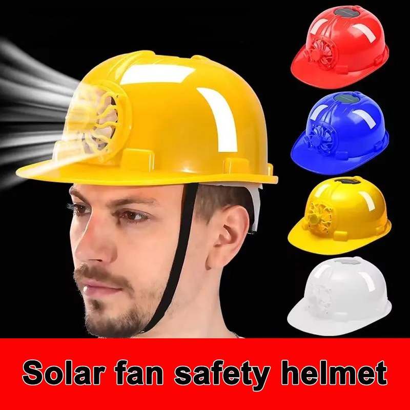 Solar Power Fan Helmet Outdoor Working Safety Hard Hat Construction Workplace ABS Material Protective Cap Powered By Solar Panel