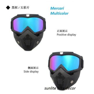 Helmet Face Cover. Half face helmet goggles for biker Ridding gear Face Mask - Multi color