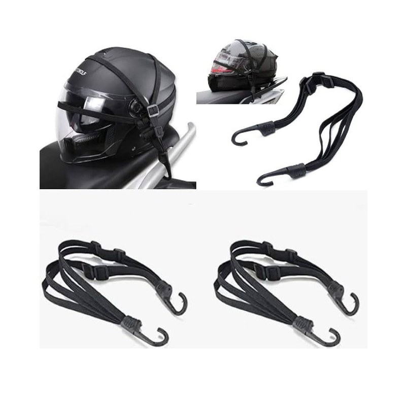 High‑Strength Retractable Helmet/Luggage Bungee Rope with 2 Hooks, Universal – 1 Pc