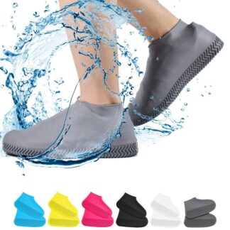 Waterproof Shoe Covers, Non-Slip Water Resistant Overshoes Silicone Rubber Rain Shoe Cover Outdoor cycling Protectors apply to Men, Women, Kids M Size