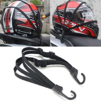 High-Strength Retractable Helmet Rope Highly Elastic Motorcycle Luggage Binding Cord Rubber Strap Rope Universal Motor Bike Helmet Carrying Rope with 2 Hook