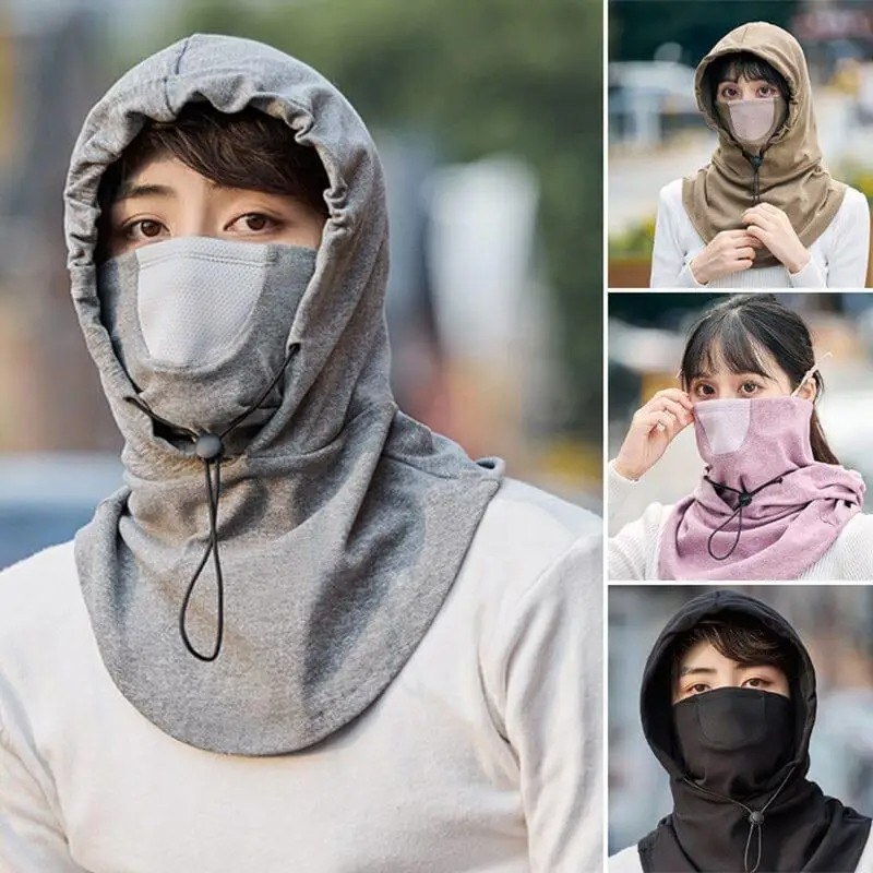 Men & Women Hoodie Mask โ Neck Warmer, Face Mask, and Scarf for Cycling, Running, Skiing & Motorcycling