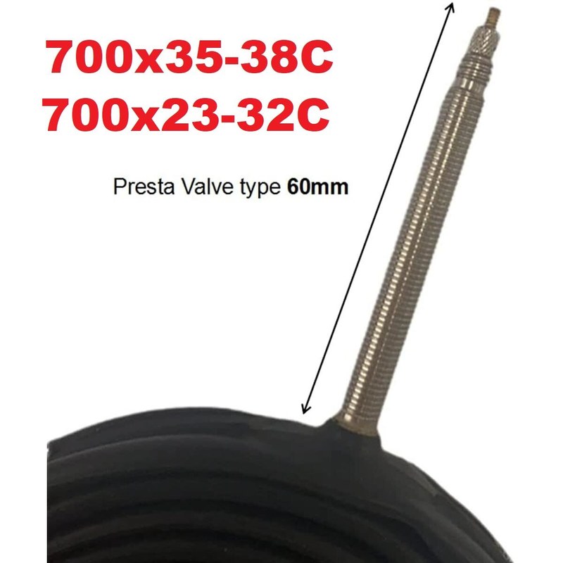 700cx23-32C Road Bike Replacement Inner Tubes Presta/Non Presta Valve 60/48mm for Road Bikes with Tire Size of 700c x 18,20, 23, and 32c
