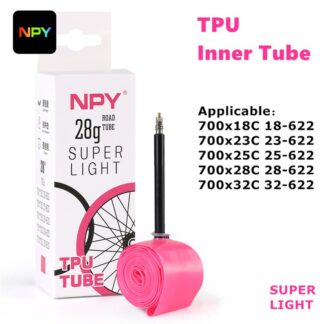 NPY 1Pcs Ultralight 28g Bike TPU Inner Tube 700X18 25 28 32 Road Bicycle TPU Material Tire 45mm/65mm/85mm Length French Valve
