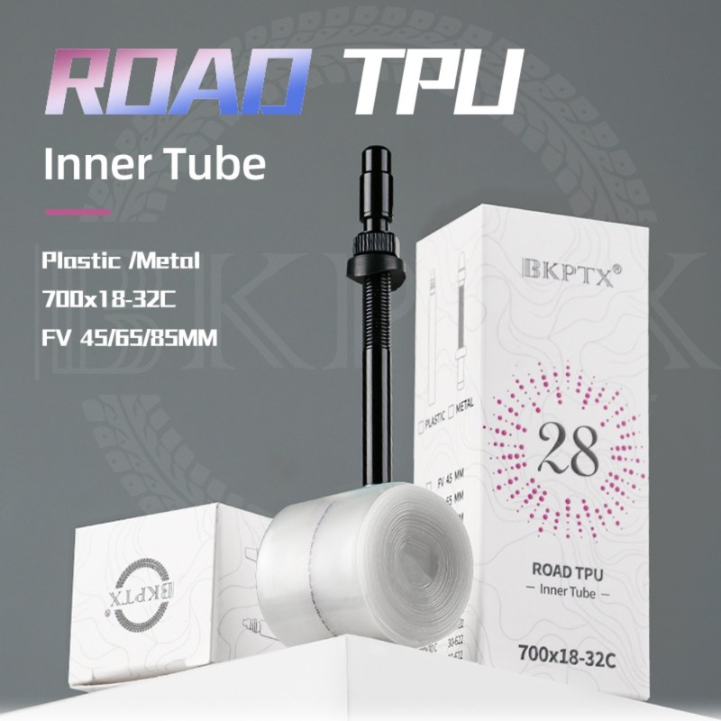 BKPTX 1Pcs 28g Ultralight Bike TPU Inner Tube 700X18 25 28 32 Road Bicycle TPU Material Tire 65mm Length French Valve