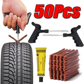 5-50Pcs Car Tire Repair Tool Kit with Strip Tubeless Tyre Puncture Studding Plug Motorcycle Truck Vacuum Tire Repair Tool