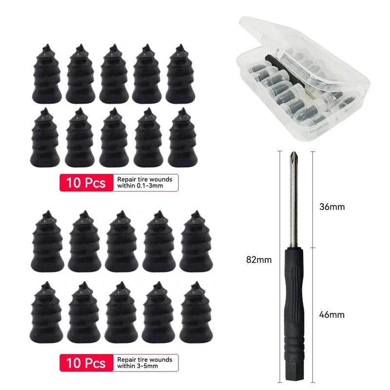 21-10PCS Vacuum Car Tyre Repair Nail Set Universal Tire Screw Tubeless Repair Tools Accessories Kit for Motorcycle Truck